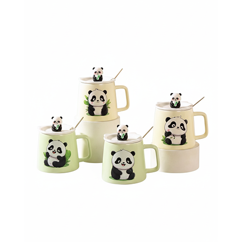 21 CC-Greeen Panda Ceremic Cup - Image 1