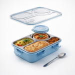 Multi-Compartment Leakproof Lunch Box with Transparent Lid
