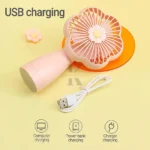 Flower Design Rechargeable Mini Fan with Light - Image 4