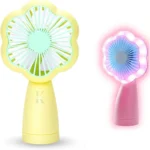 Flower Design Rechargeable Mini Fan with Light - Image 3