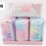 (DH-36)- Fur pouch with rabbit and polka design