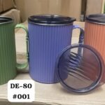 (DC-80)- Striped Korean Style Steel Insulated Mug