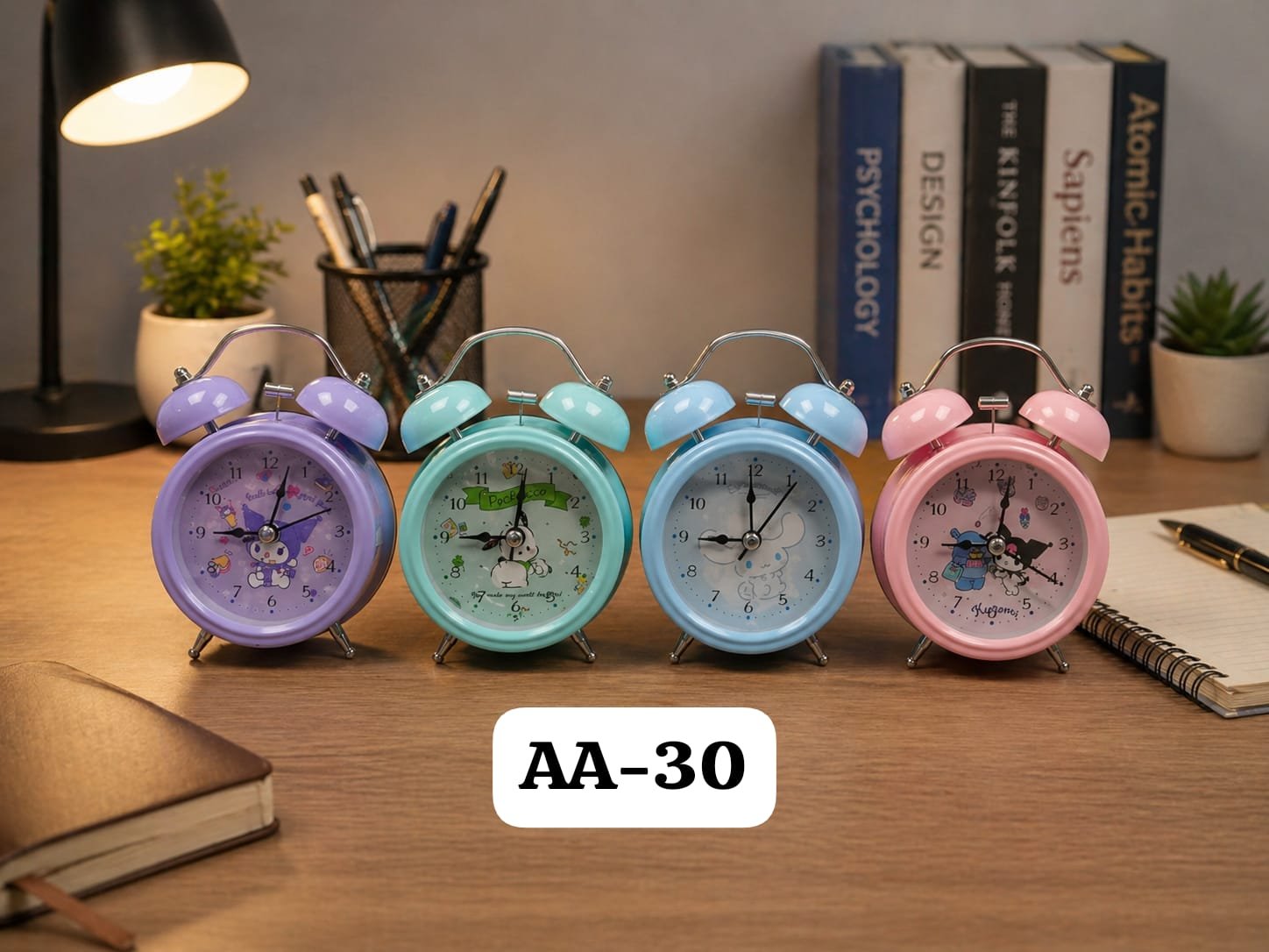 IMG-20260428-WA0006 (AA-30)- KUROMI CHARACTER MIX DESIGN METAL CLOCK (size: S) - Image 1
