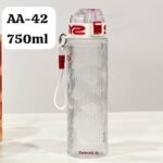 (AA-42)- 750ml Transparent modern geometric-pattern water bottle